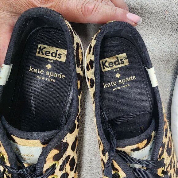 Keds Shoes Womens Size 7 Kate Spade Brown Leopard Print Casual Sneakers *GUC* - Picture 10 of 12